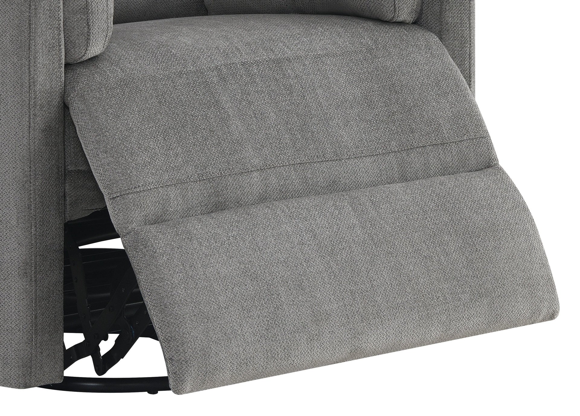 Sagen Charcoal Chenille  Glider Recliner with Swivel