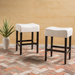 Set of 2, 26.75" Backless Fabric Counter Height Barstool,  Beige