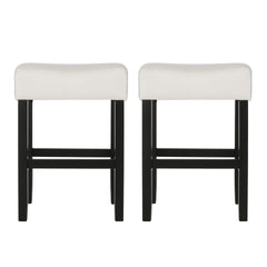 Set of 2, 26.75" Backless Fabric Counter Height Barstool,  Beige