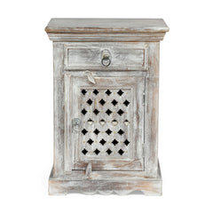 WOODEN NIGHTSTAND WITH 1 DRAWER 1 DOOR