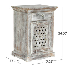 WOODEN NIGHTSTAND WITH 1 DRAWER 1 DOOR