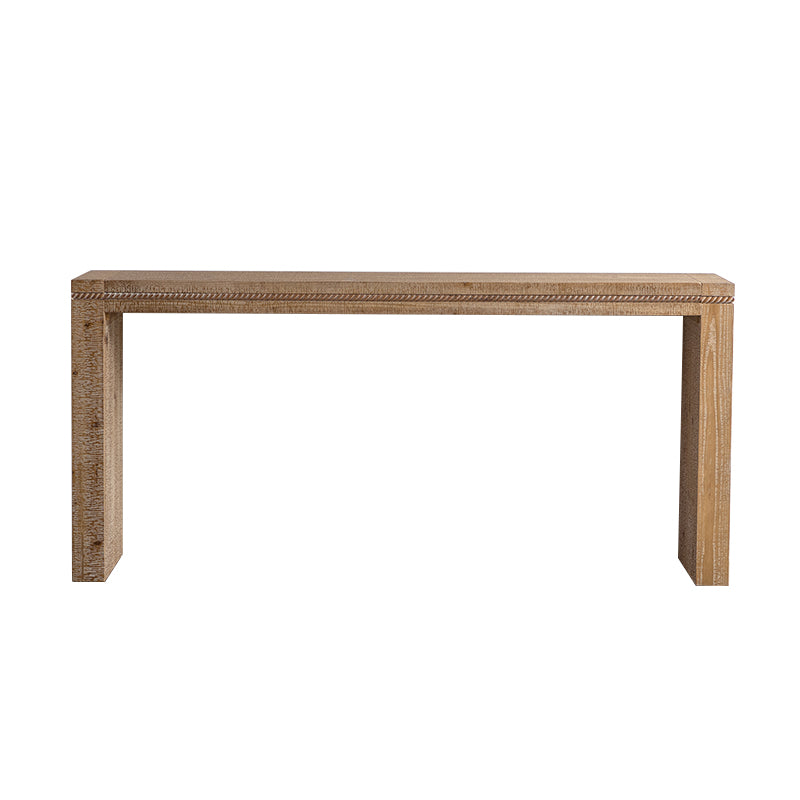 63.78" Rustic Farmhouse Console Table - Solid Wood & MDF Narrow Entryway Table, Long Sofa Table for Living Room/Hallway (Distressed Wood Finish)