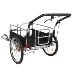 3-in-1 Heavy-Duty Bike Cargo Trailer – E-Bike Compatible Steel Frame, 110lb Capacity, Convertible Stroller & Pull Cart w/Suspension, 20" Wheels & Accessories