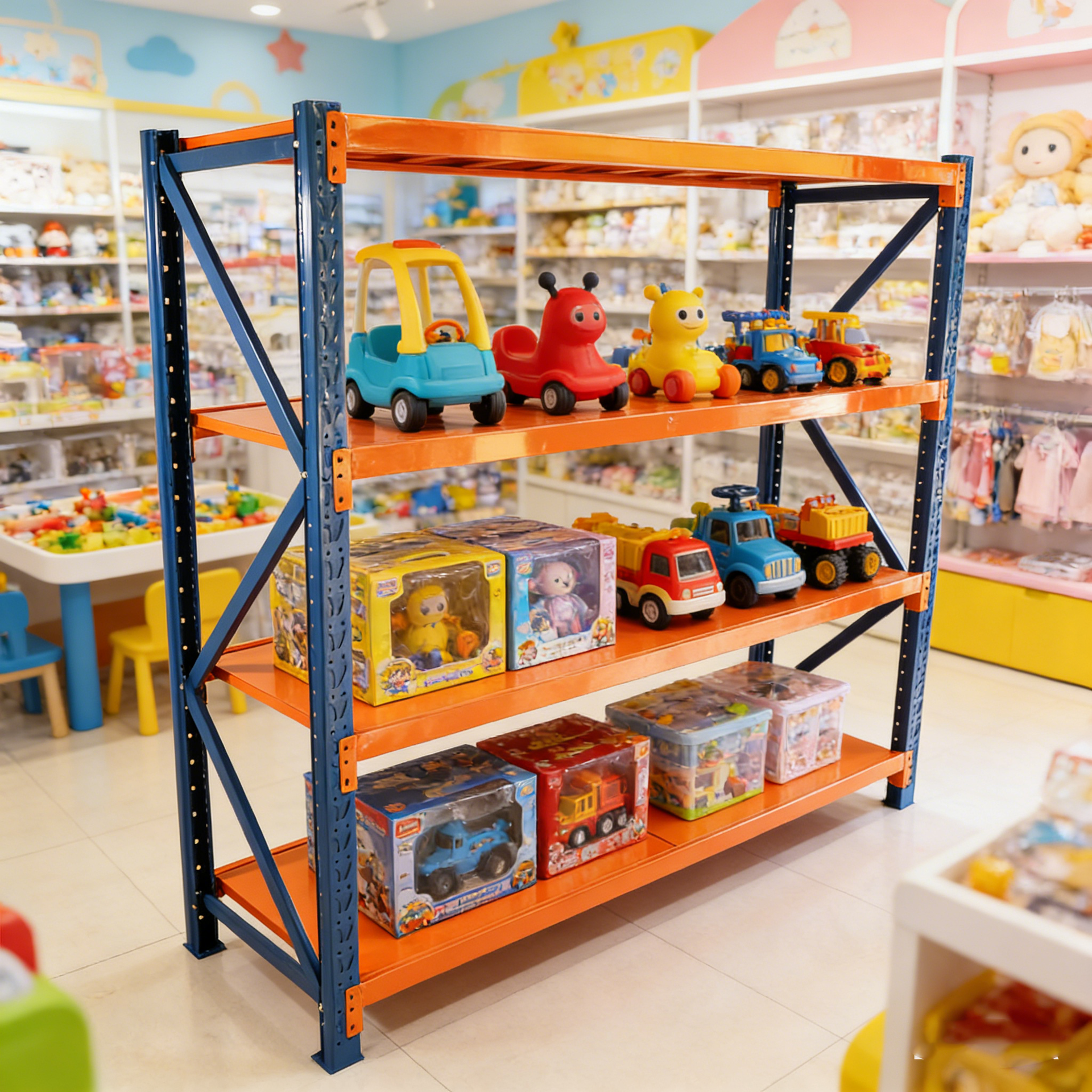 Garage shelves Heavy Duty - 4400 lbs garage storage 4 levels, adjustable metal shelving units and storage, industrial shelves utility shelves for commercial store tools gym