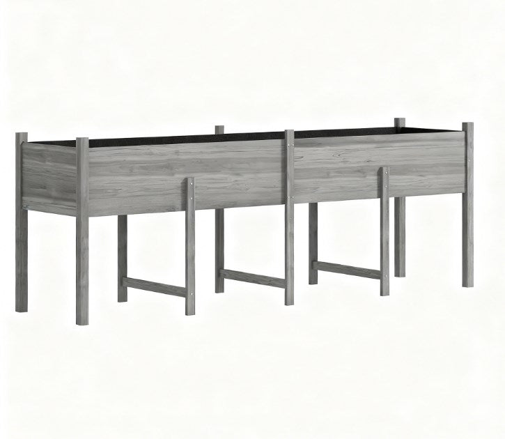 Large Elevated Planter Box,Wooden Raised Garden Bed with Legs,Bed Liner and Drain Holes