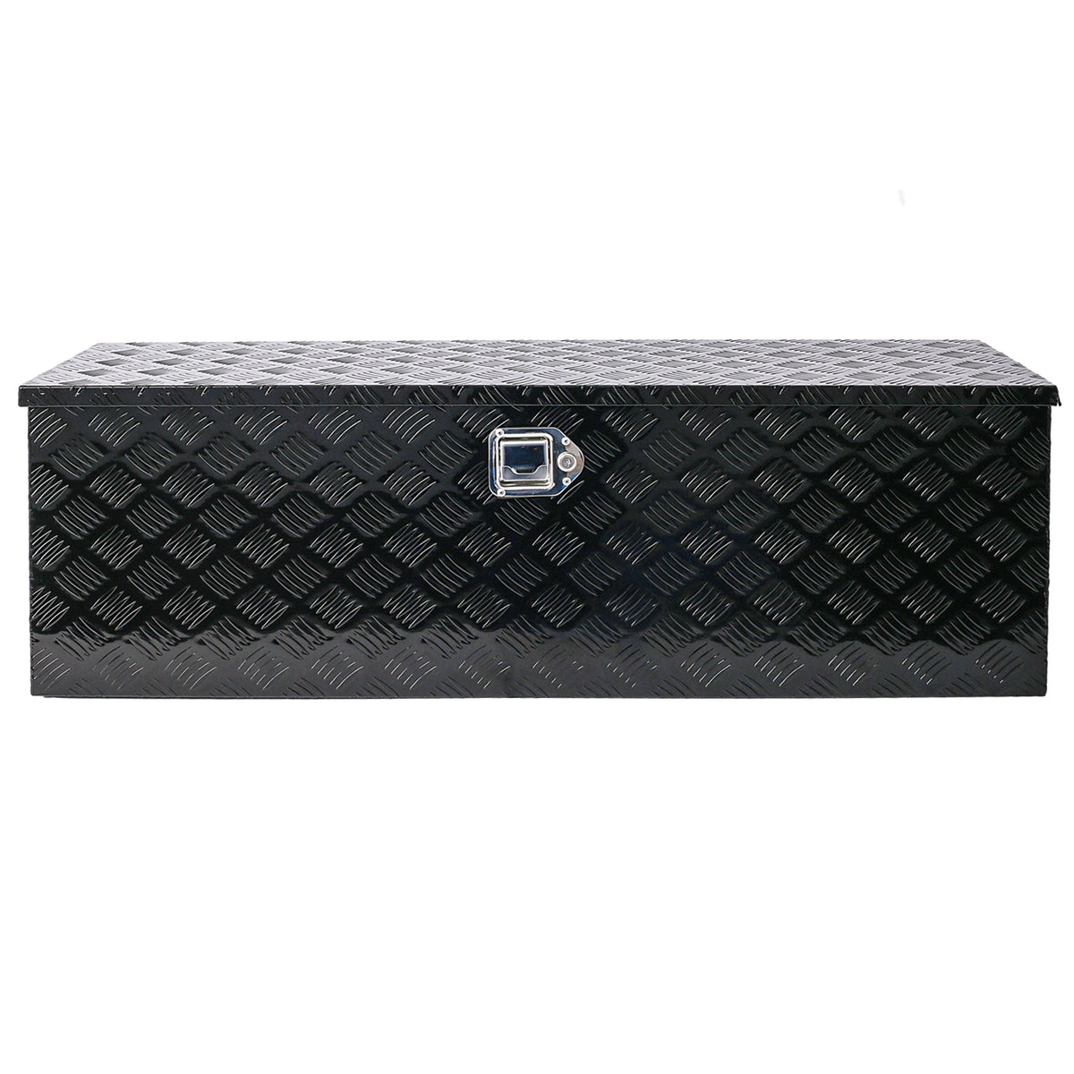 48inch Aluminum tool box,heavy duty truck bed tool box,outdoor trailer pickup storage tool box,RV storage organizer,underbody box w/lock keys,black 48x15x15inch