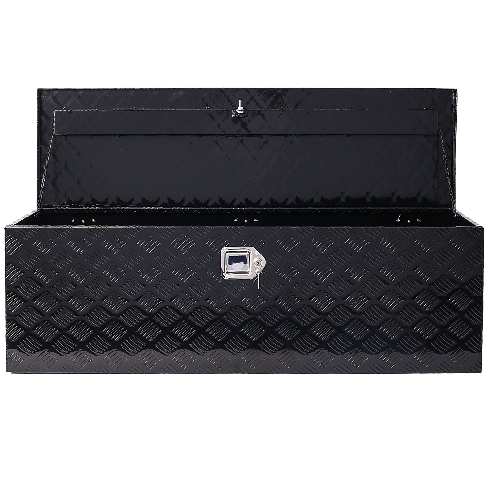48inch Aluminum tool box,heavy duty truck bed tool box,outdoor trailer pickup storage tool box,RV storage organizer,underbody box w/lock keys,black 48x15x15inch