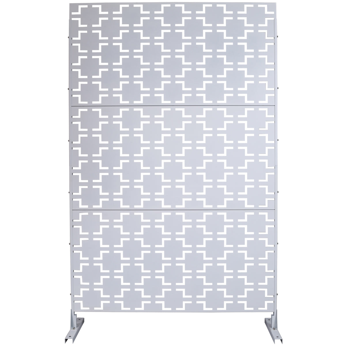 Outdoor & Indoor Privacy Screen Metal Privacy Screen 76" H×48" W, Freestanding Decorative Privacy Screen for Deck Balcony Patio, Privacy Fence Panels for Outside Lawn Garden PS105 WHITE