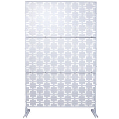 Outdoor & Indoor Privacy Screen Metal Privacy Screen 76" H×48" W, Freestanding Decorative Privacy Screen for Deck Balcony Patio, Privacy Fence Panels for Outside Lawn Garden PS105 WHITE