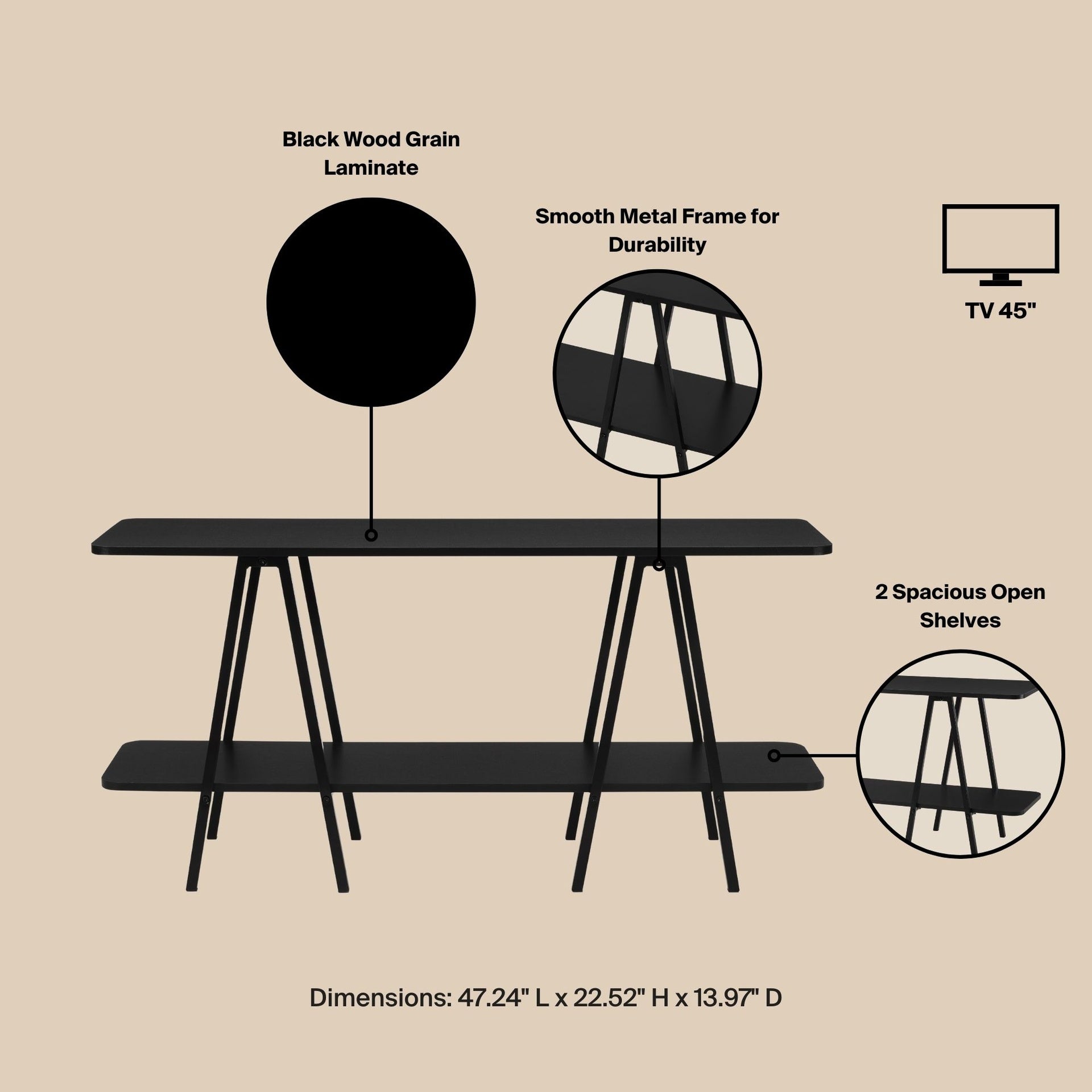 Console Table in Black