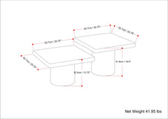 Zachary Cast Aluminum Coffee Table 2 Piece Set