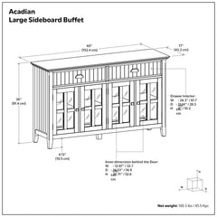 Acadian Large Sideboard Buffet