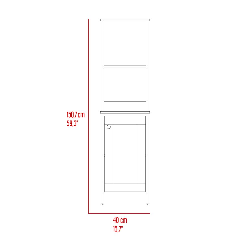 St. Clair Linen Cabinet, Two Interior  Shelves, Two Open Shelves, Single Door