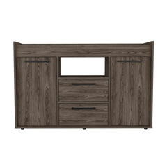 Lyon Sideboard, Two Drawers, Double Door Cabinets -Dark Walnut