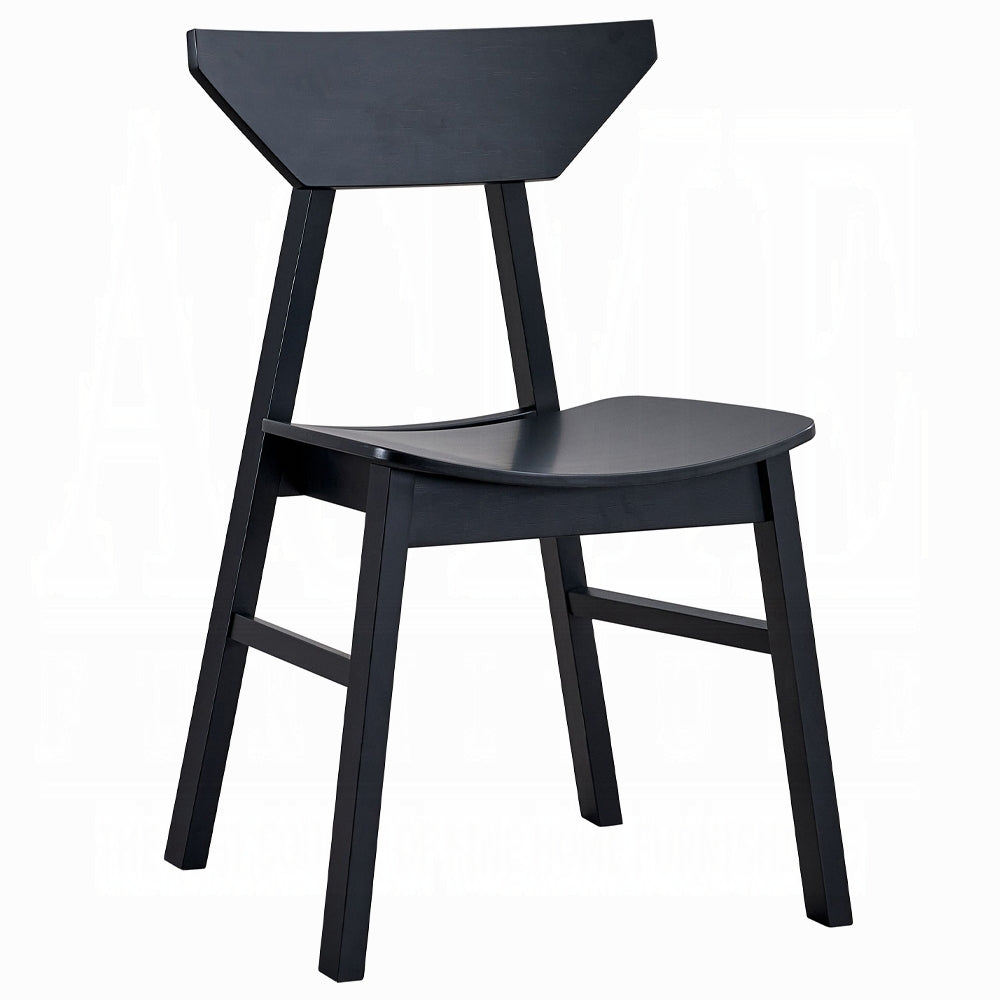 Modern Contemporary Black Finish Side Chairs Set of 4, Wooden Dining Kitchen Furniture