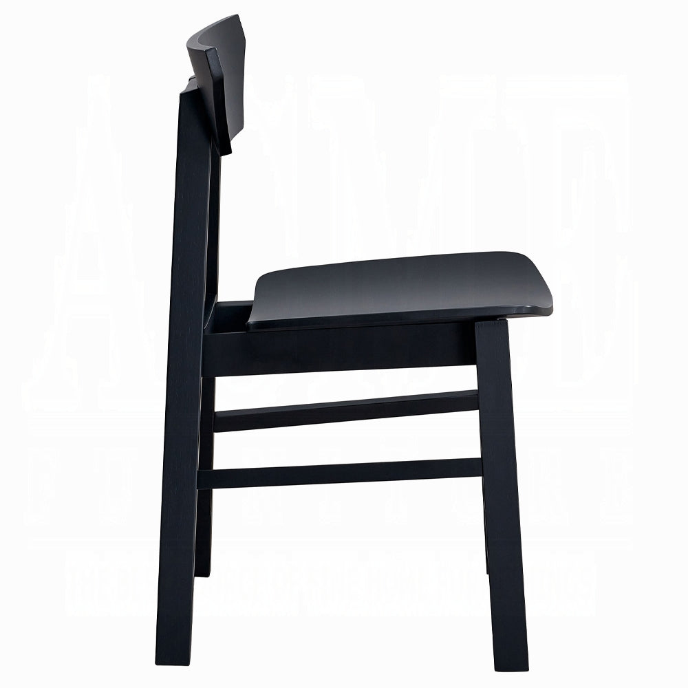 Modern Contemporary Black Finish Side Chairs Set of 4, Wooden Dining Kitchen Furniture