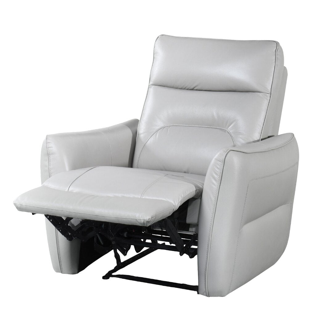 Contemporary Style Power Recliner Flare Welt Trim Arms Single Power Taupe Finish Primary Living Room