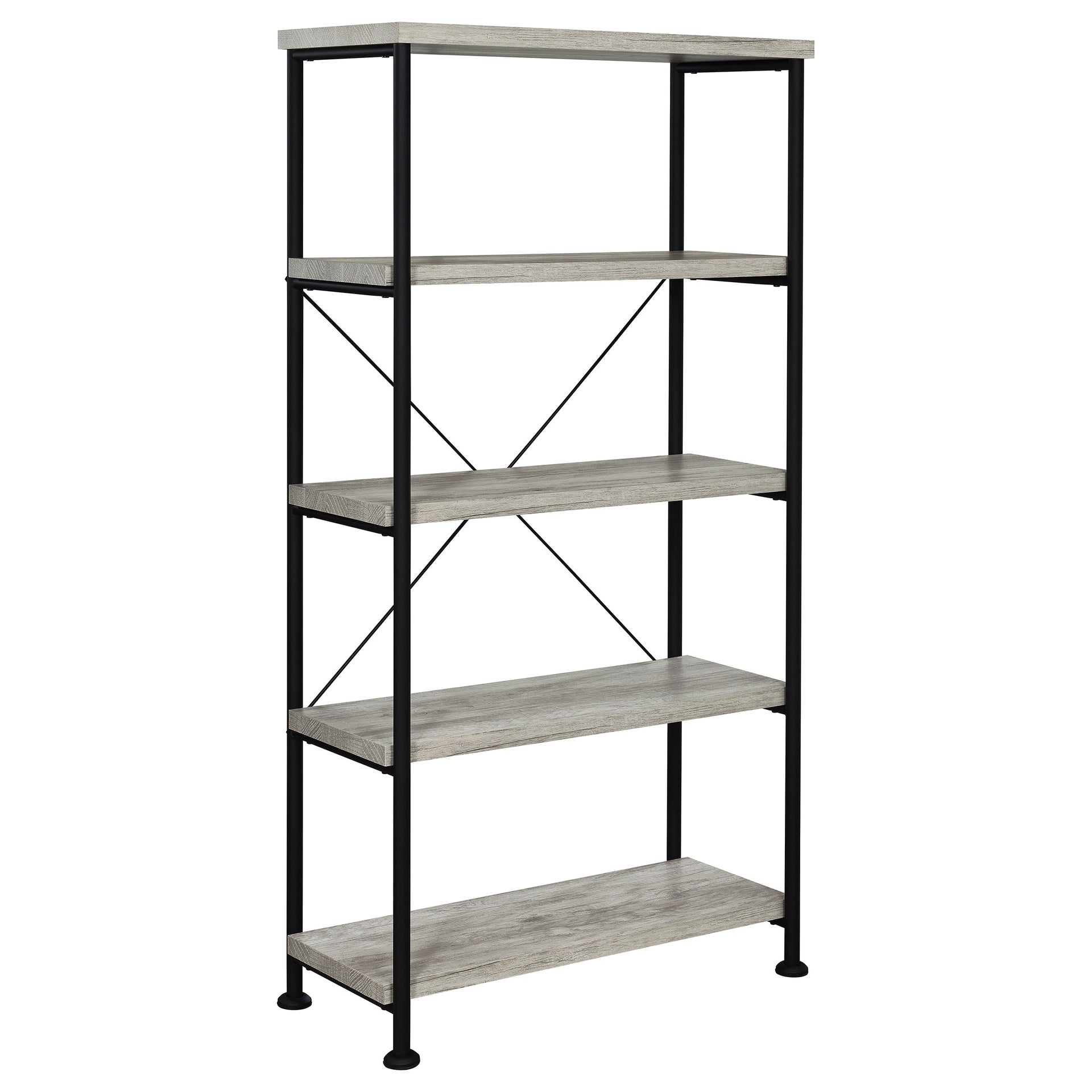 Grey Driftwood 4-shelf Bookcase