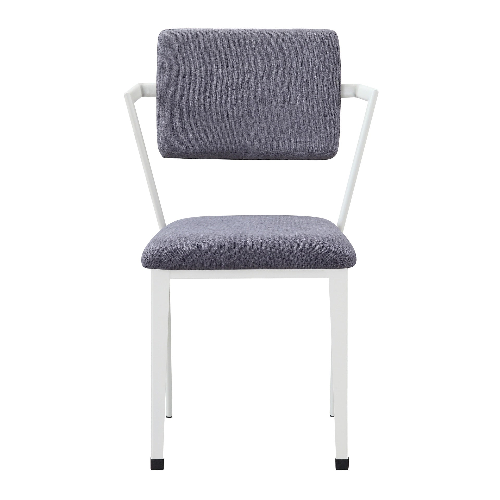 Grey and White Open Back Upholstered Office Chair