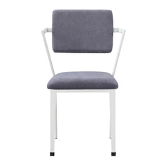 Grey and White Open Back Upholstered Office Chair