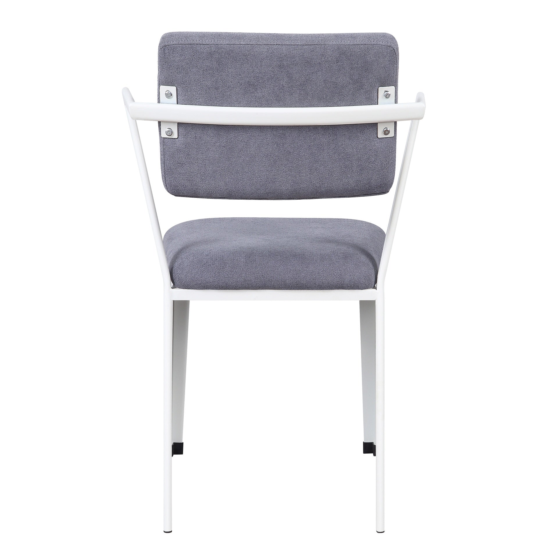 Grey and White Open Back Upholstered Office Chair