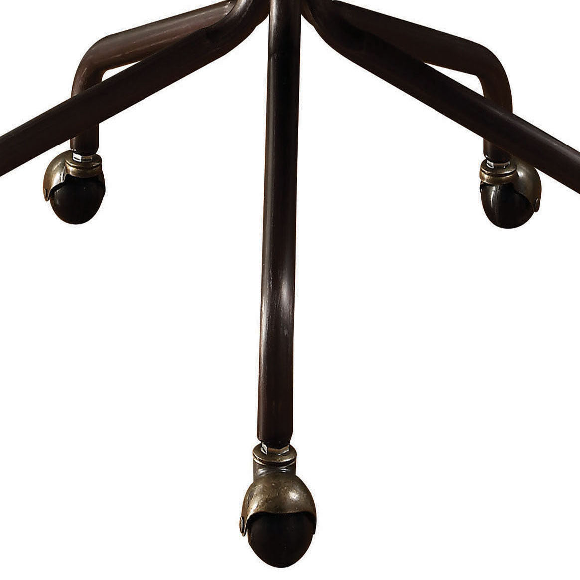 Vintage Black Swivel Office Chair with Nailhead Trim