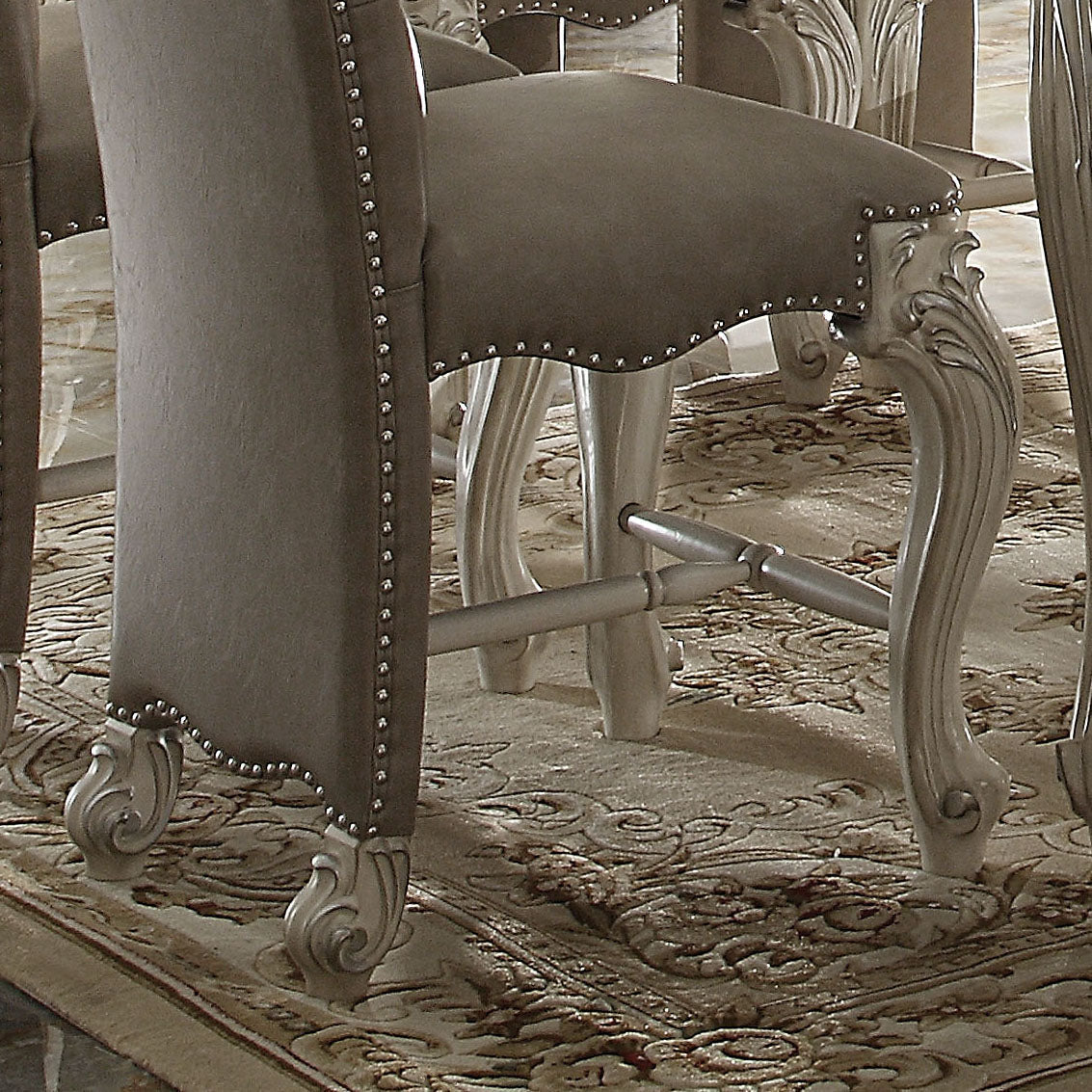 Brown and Bone White Padded Counter Height Chair (Set of 2)