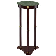 Elna Merlot and Green Accent Side Table with Round Top Plant Stand