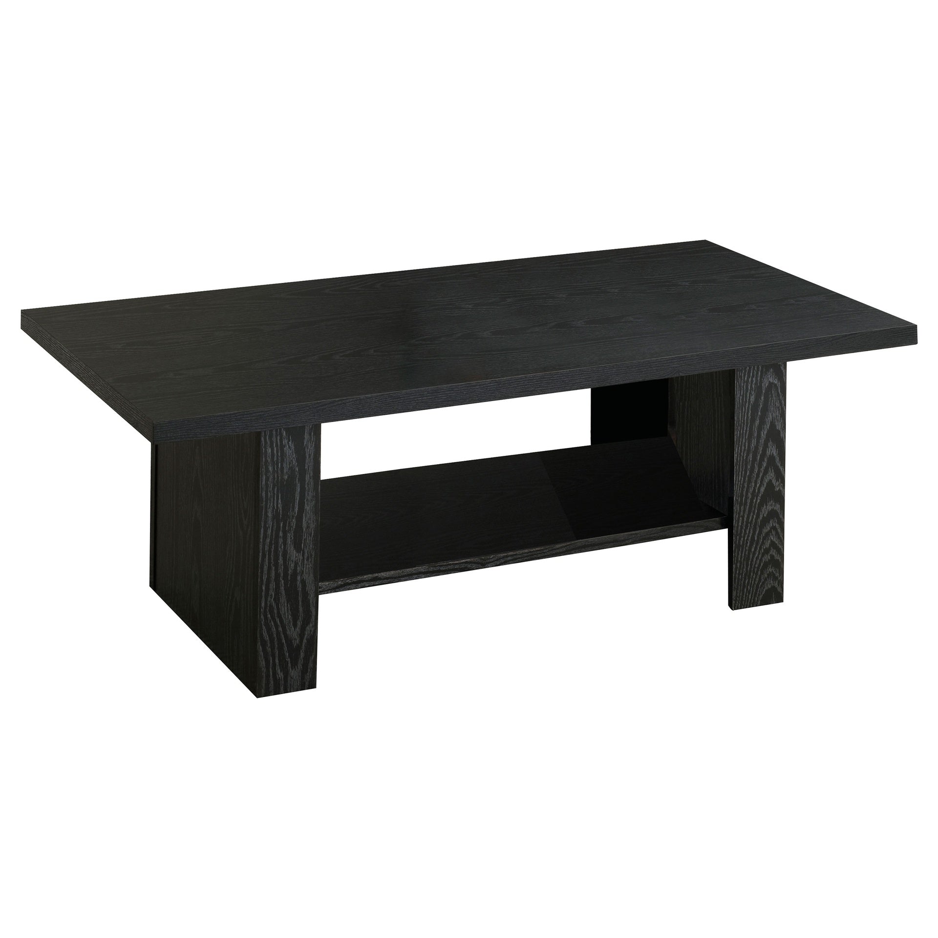 Salton Black Oak 3-Piece Engineered Wood Coffee Table Set