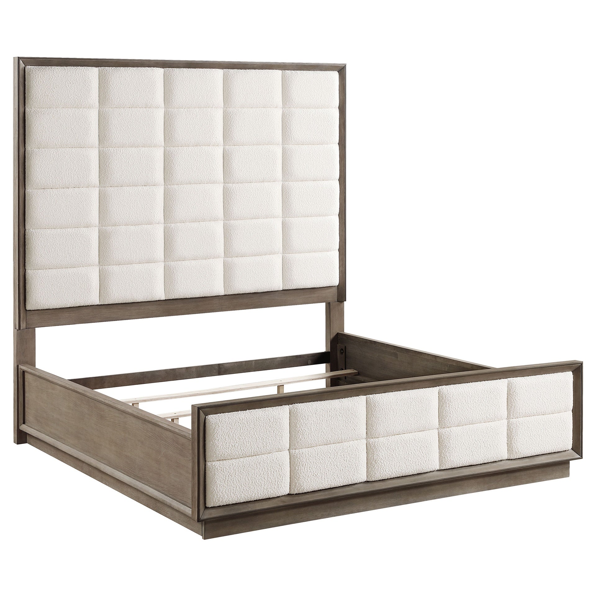 Prescott Taupe Oak Eastern King Panel Bed