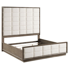 Prescott Taupe Oak Eastern King Panel Bed