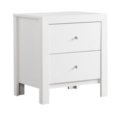 Elegant White Transitional Nightstand