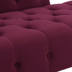 Samuel Tufted Roll Arm Chaise Lounge, Burgundy Velvet
