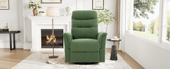 Manual Recliner Chair Rocking and Swivel Recliner Nursery Rocking Recliner Massage Recliner with 8-Point Massage Function and Adjustable Backrest for Living Room, Bedroom and Nursery, Green