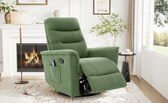 Manual Recliner Chair Rocking and Swivel Recliner Nursery Rocking Recliner Massage Recliner with 8-Point Massage Function and Adjustable Backrest for Living Room, Bedroom and Nursery, Green