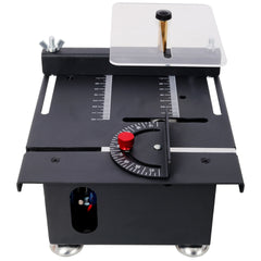 100W Multi-Functional Table Saw Mini Desktop Electric Saw Cutter Speed & Angle Adjustable 16MM Cutting Depth with Blade Flexible Shaft and More Accessories for Wood Plastic Acrylic Cutting
