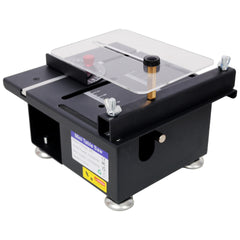 100W Multi-Functional Table Saw Mini Desktop Electric Saw Cutter Speed & Angle Adjustable 16MM Cutting Depth with Blade Flexible Shaft and More Accessories for Wood Plastic Acrylic Cutting