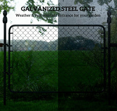 Galvanized Steel Garden Door,Garden Gate Chain Link Fence Gate,for Yard Entrance Way