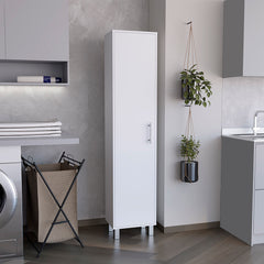 Laska 70" Tall Storage Cabinet Broom Closet with Broom Hangers,and Four Shelves