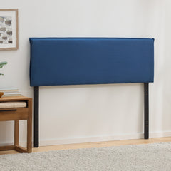 Upholstered Pillow Headboard, King, Denim