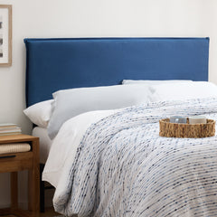 Upholstered Pillow Headboard, King, Denim