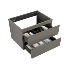 Alice-36W-102,Wall mount cabinet WITHOUT basin,Gray color, With two drawers, Pre-assembled