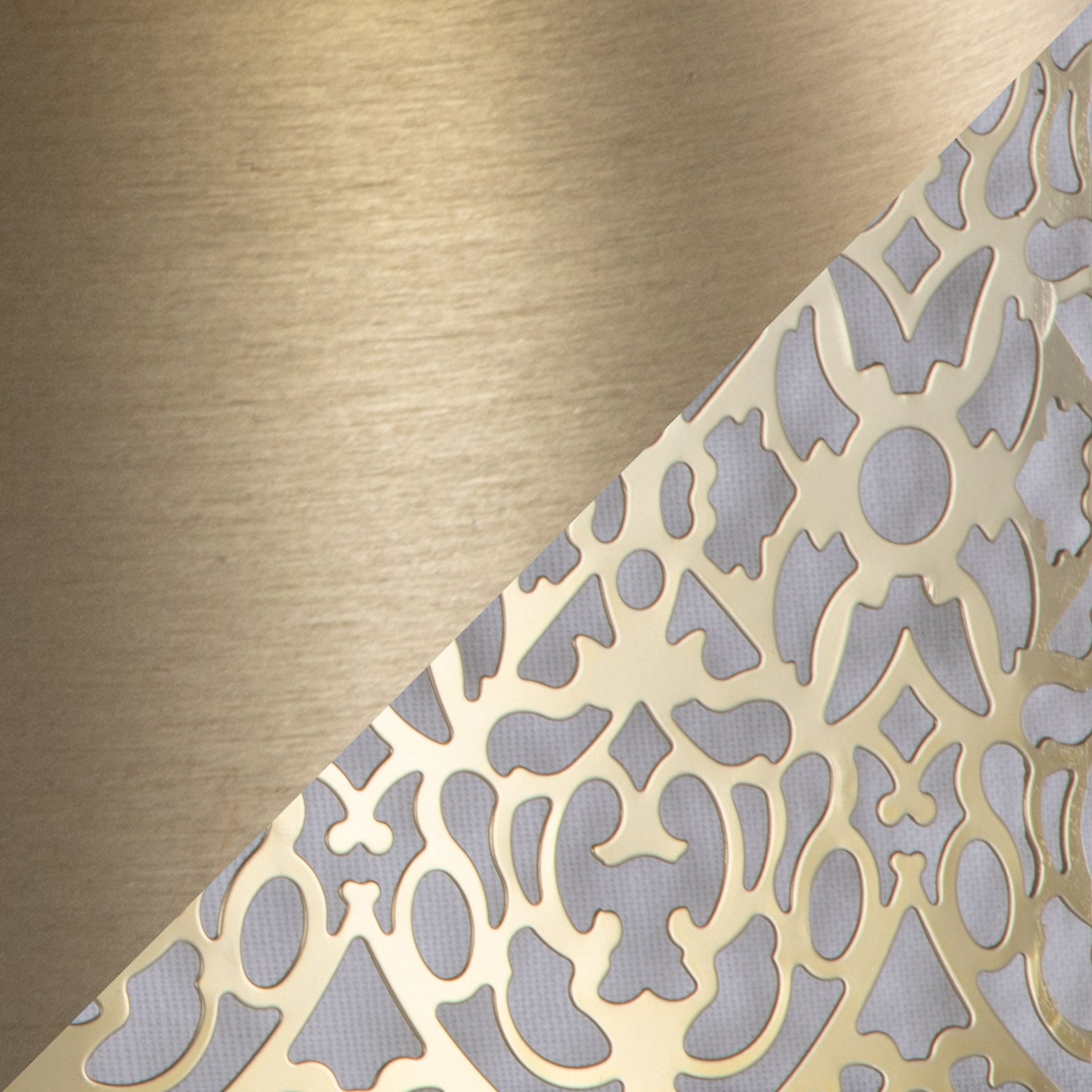 Ashland 63" Contemporary Metal Floor Lamp in Gold Metal with Laser Cut Metal and Off-White Linen Shade from Grandview Gallery by LumiSource