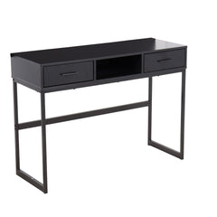 Franklin Contemporary Console Table in Black Metal and Black Wood by LumiSource