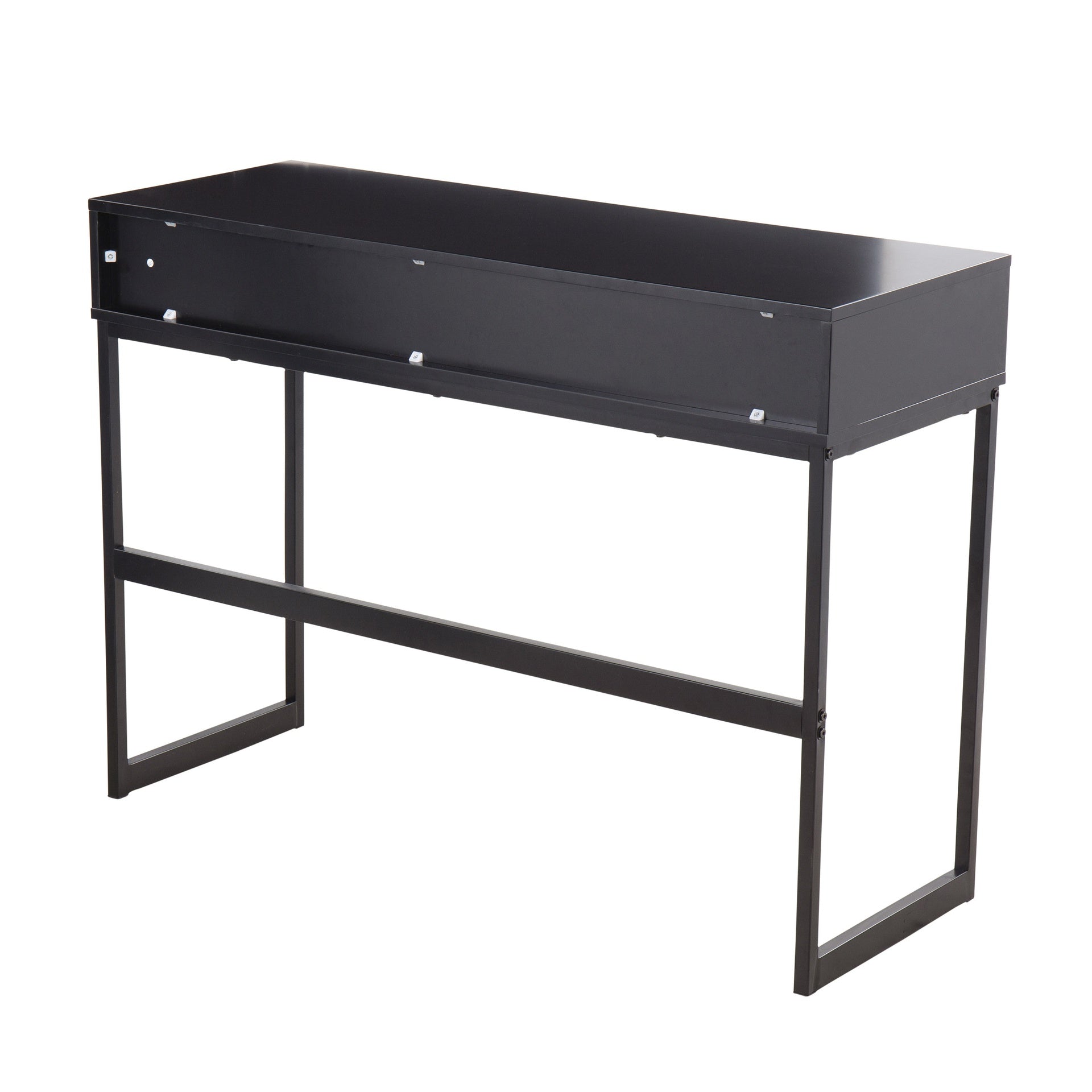 Franklin Contemporary Console Table in Black Metal and Black Wood by LumiSource