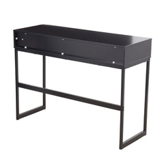 Franklin Contemporary Console Table in Black Metal and Black Wood by LumiSource