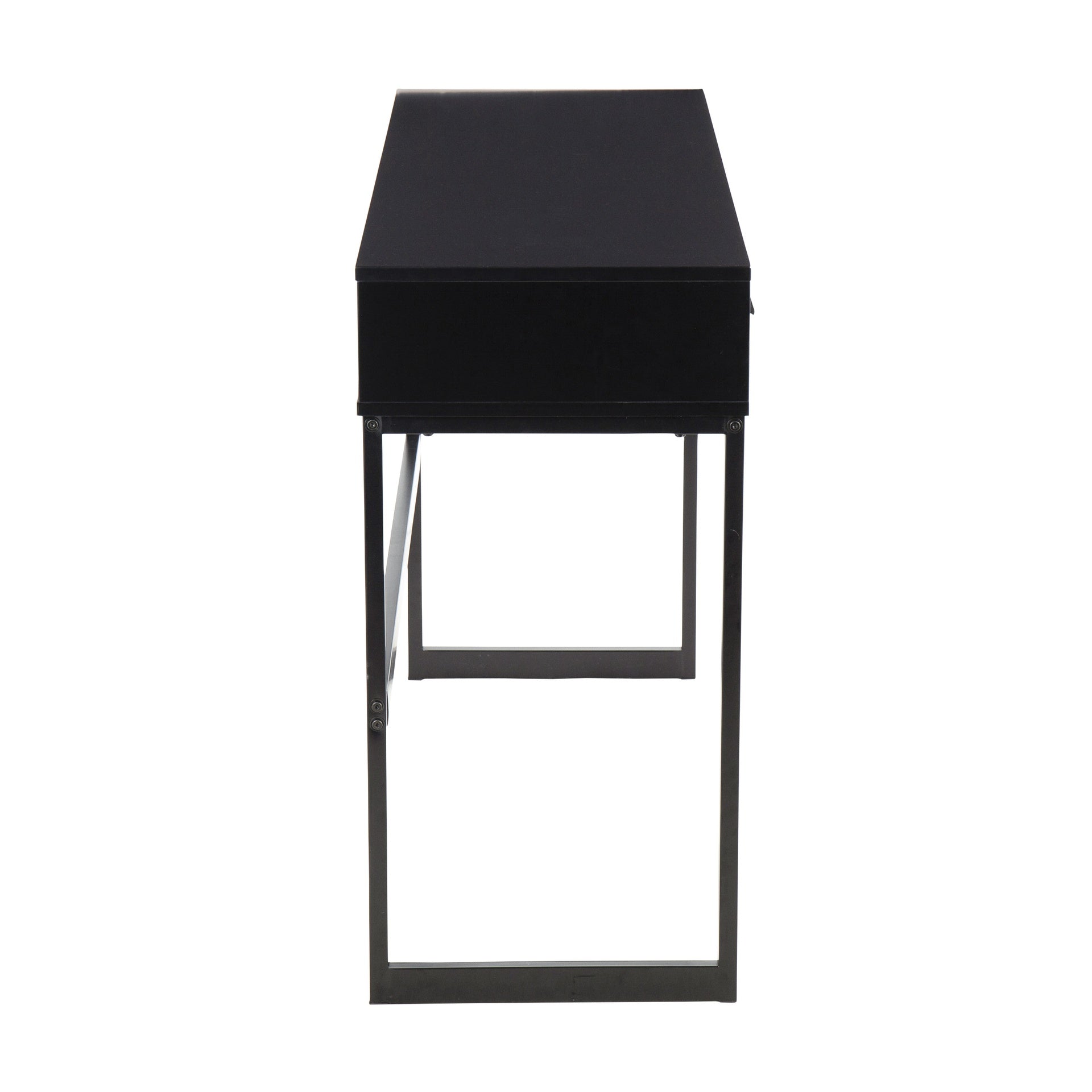 Franklin Contemporary Console Table in Black Metal and Black Wood by LumiSource