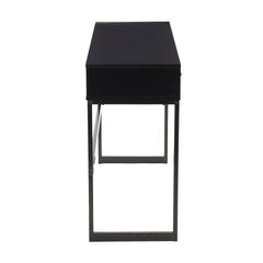 Franklin Contemporary Console Table in Black Metal and Black Wood by LumiSource