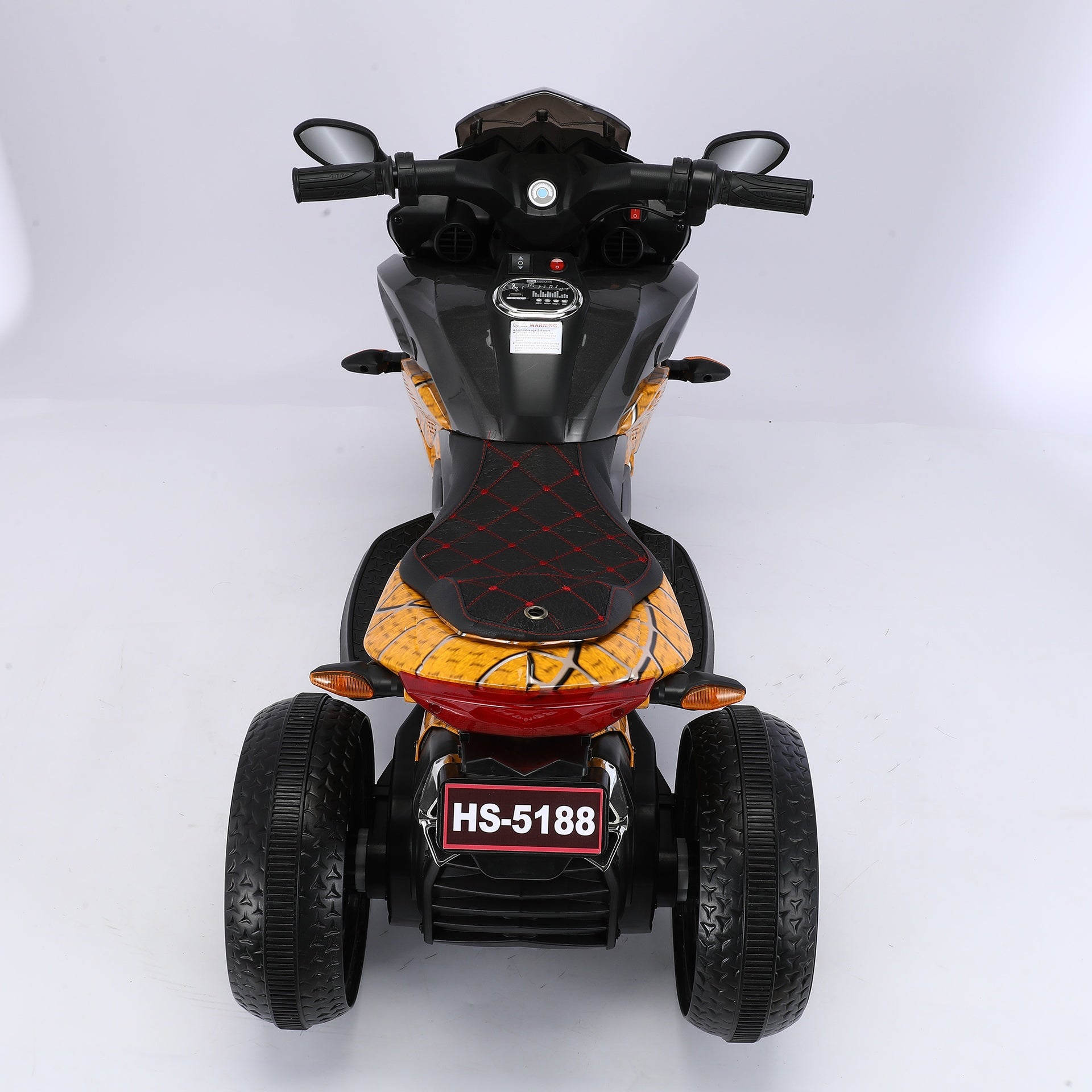 Kids Motorcycle Ride-On Motorcycle 3-Wheels Battery Powered Motorbike  Rechargeable 12 V kids  ride on toy with PU seat Training  Wheels/manual throttle/ drive by hand /Lighting  wheels