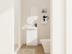 23" Freestanding Bathroom Vanity with Sink and Storage Rack, Soft Close Doors